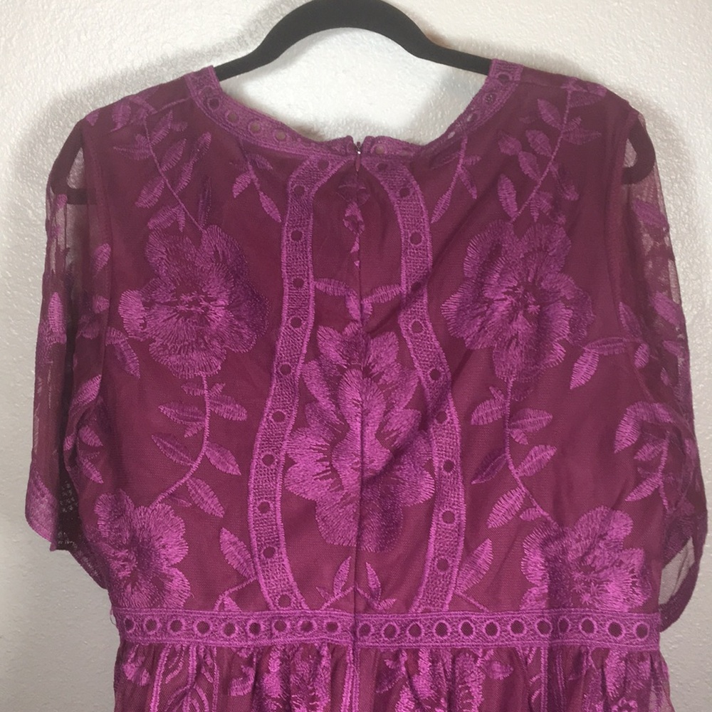 New*PinkBlush Plum Lace Mesh Overlay Maternity - Picture 5 of 12